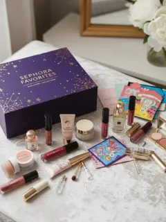 Caja sorpresa Sephora Favorites con productos de belleza variados y emocionantes.