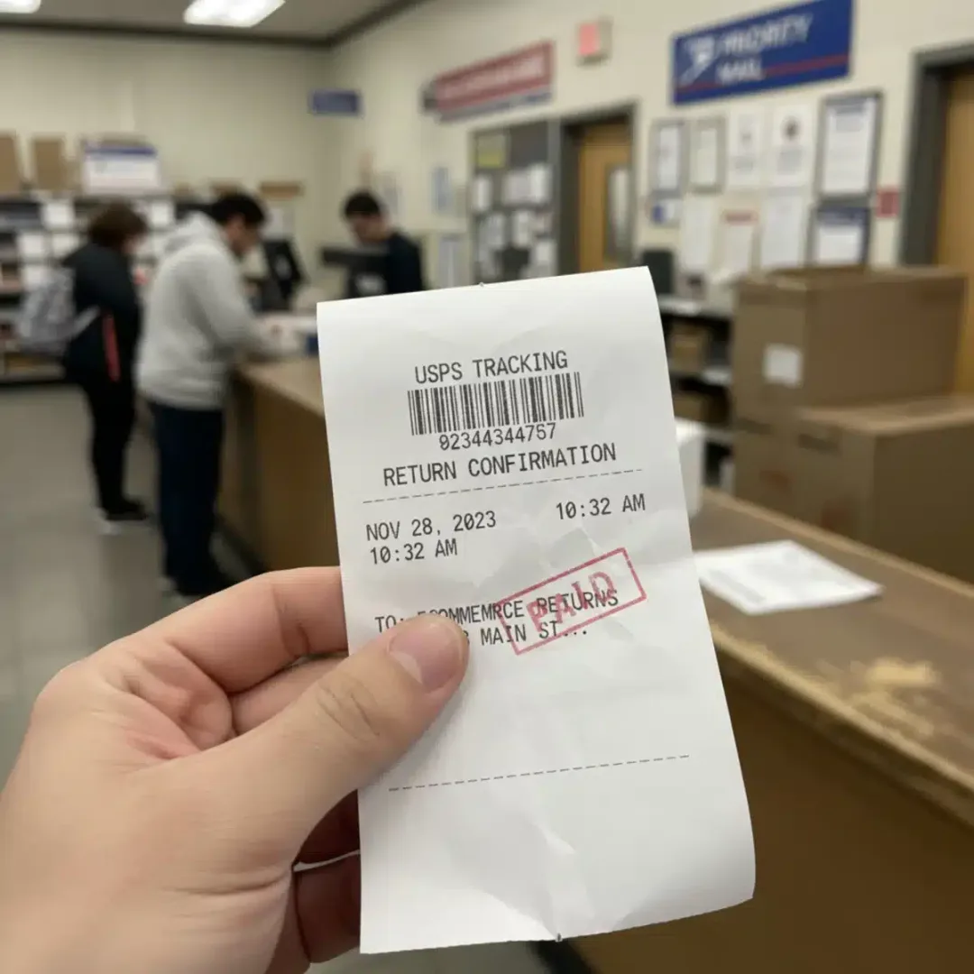 Comprobante de envío de un paquete de devolución de SHEIN en la oficina de correos
