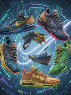 Zapatillas Nike By You personalizadas con materiales innovadores y colores vibrantes para 2025, mostrando las nuevas opciones de diseño.