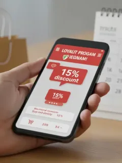 Persona maximizando descuentos por fidelidad en 2026 con una aplicación móvil.