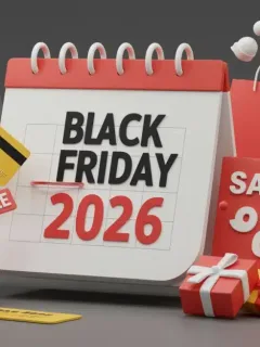 Preparación anticipada para el Black Friday 2026 en España, con calendario, bolsas de compra y elementos de marketing digital.
