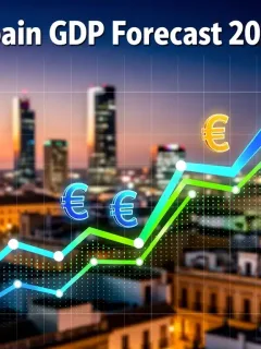 Gráfico digital que muestra el crecimiento del PIB español en 2026 y su impacto en la inversión nacional.