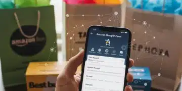 Persona usando la aplicación Amazon Shopper Panel en Estados Unidos para ganar recompensas.