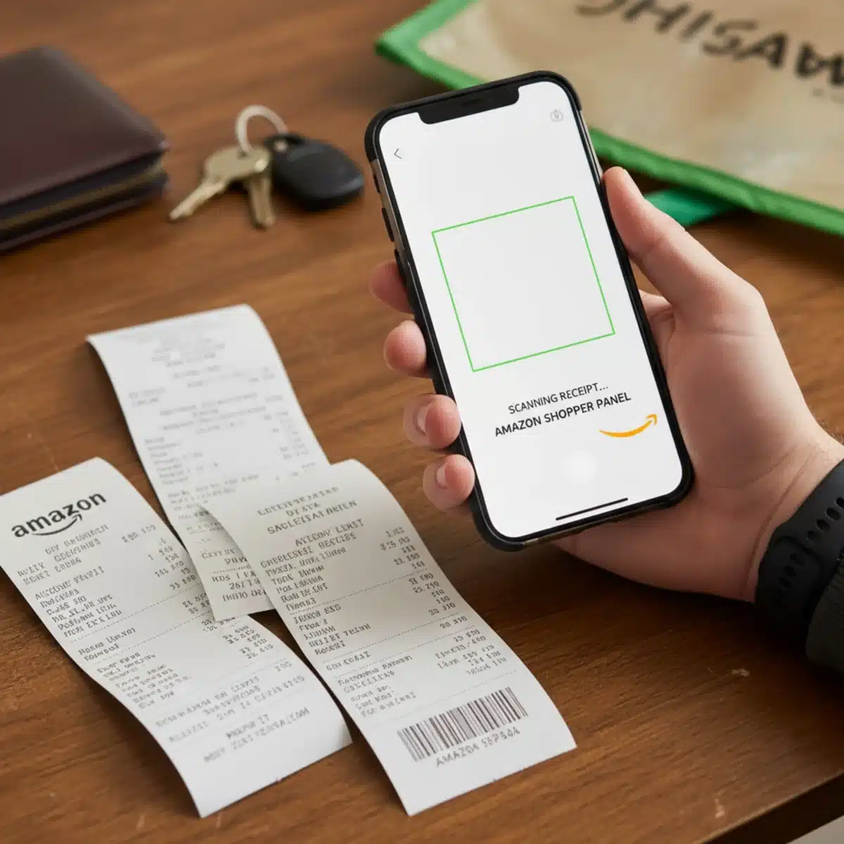 Escaneando recibos de compra para el Amazon Shopper Panel.