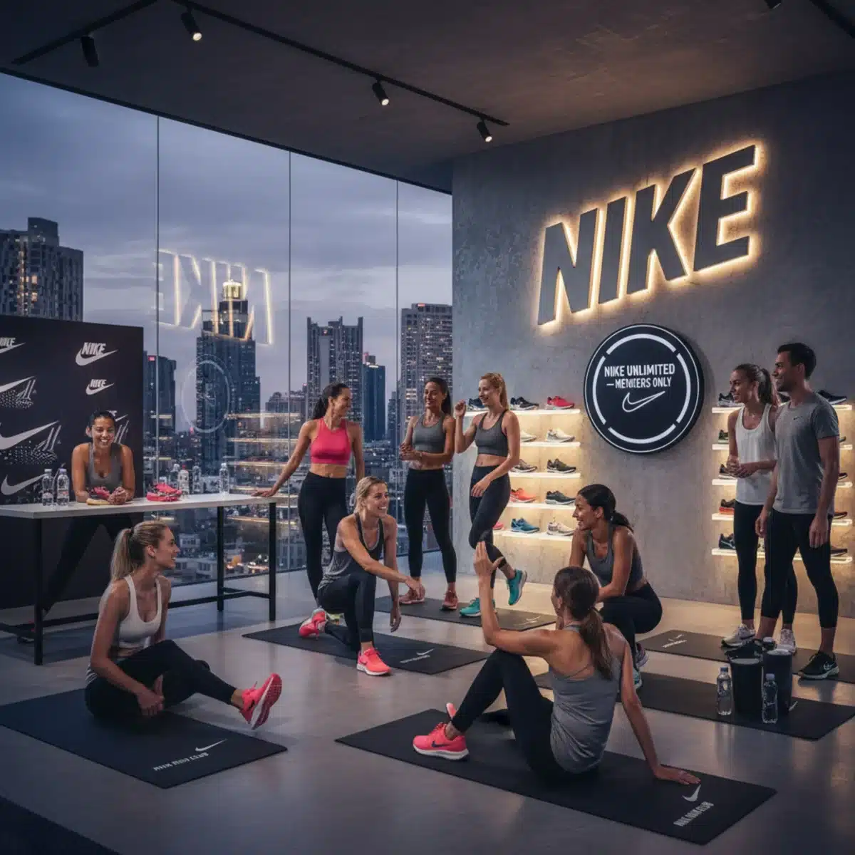 Miembros de Nike participando en un evento exclusivo, disfrutando de experiencias y comunidad ofrecidas por el programa.