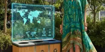 Mujer vistiendo ropa sostenible de SHEIN en un entorno que simboliza la moda ética y el compromiso ambiental.