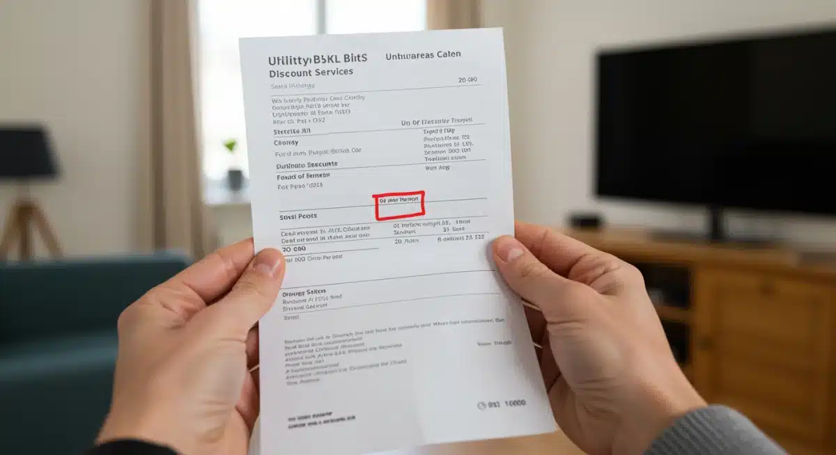 Factura de servicios esenciales con descuento destacado para familias numerosas