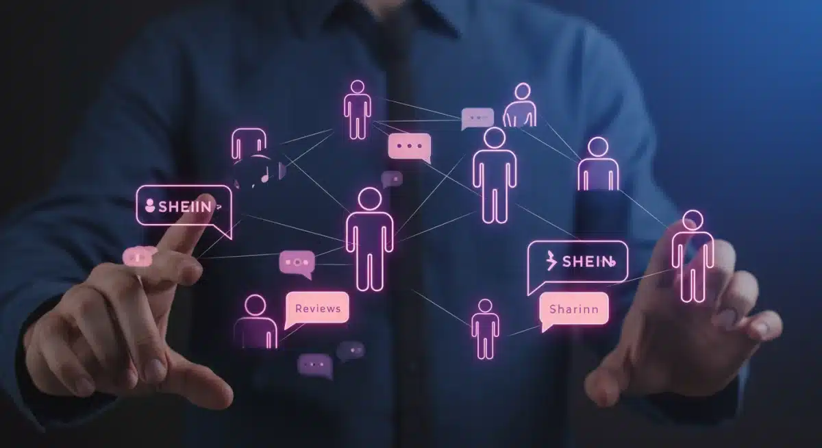 Comunidad SHEIN interconectada, compartiendo reseñas y maximizando puntos colectivamente.
