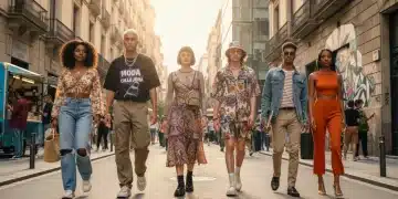 Jóvenes a la moda en un entorno urbano español, reflejando las tendencias SHEIN 2026.