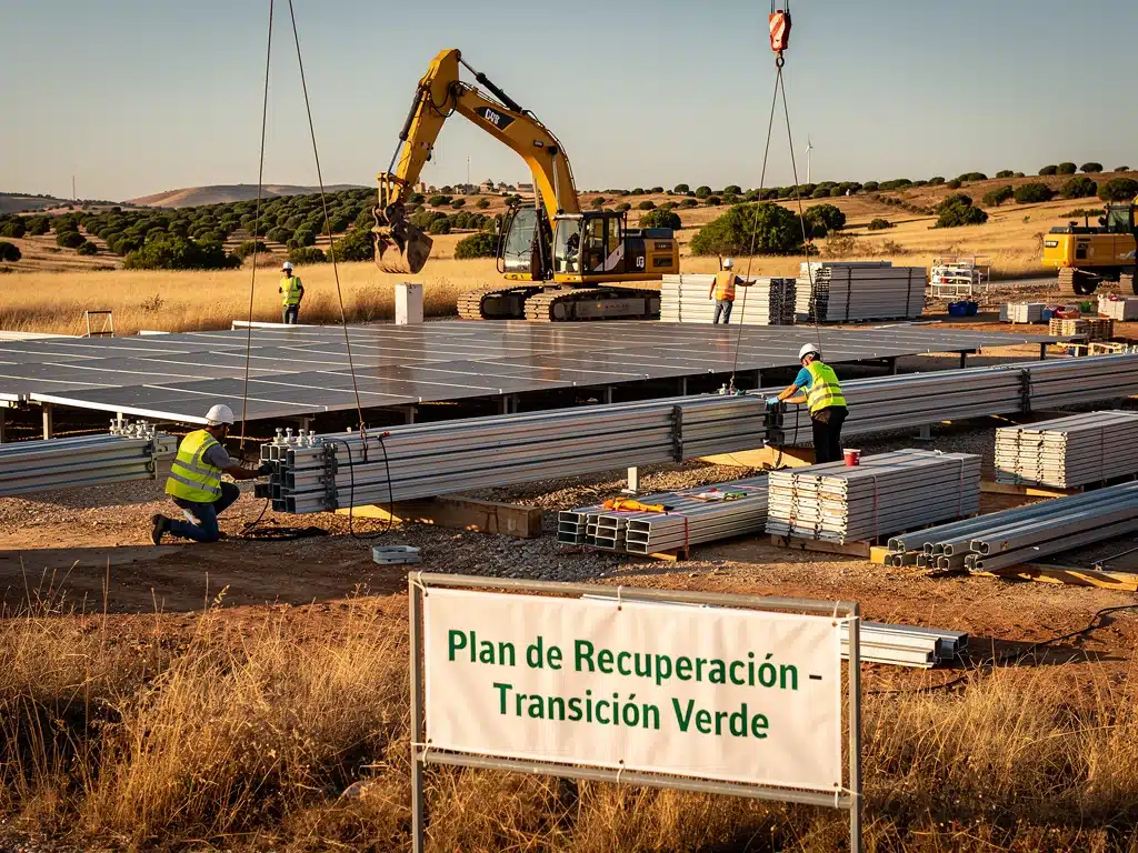 Proyecto de energía renovable en España, impulsado por el Plan de Recuperación.